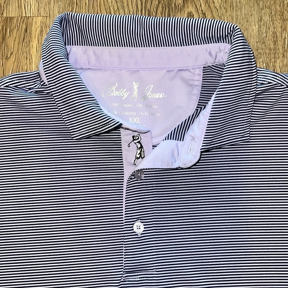 Bobby Jones Performance Mini Feed Stripe Short Sleeve Polo Shirt XXL